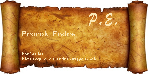 Prorok Endre névjegykártya