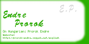 endre prorok business card